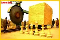 ببینید| مراحل دیدنی ساخت صفحه و مهره های شطرنج با سنگ در پاکستان