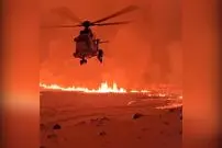 (ویدئو) نمایی از فوران یک آتشفشان در ایسلند