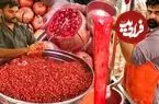 ببینید| غذای خیابانی در پاکستان؛ هنر دیدنی فروشنده خیابانی در تهیه آب انار در کراچی