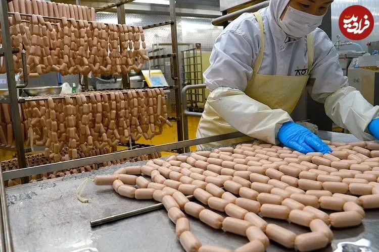 ببینید| سوسیس مرغ و گوشت چگونه در کارخانه تولید می شود؟