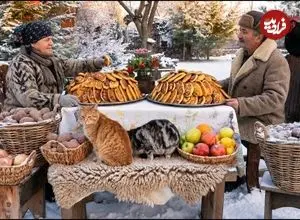 ببینید| غذای روستایی در آذربایجان؛ پخت پای سنتی با گوشت گاو و سیب زمینی