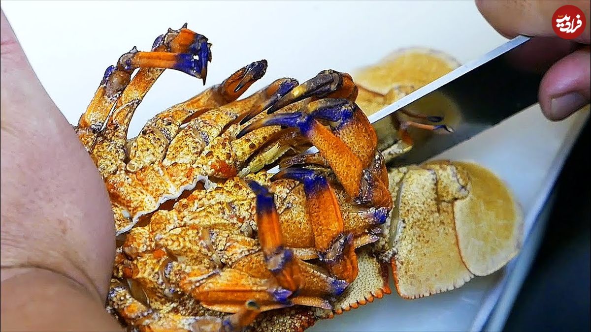 ببینید| غذای خیابانی در ژاپن؛ تهیه دو نوع غذا با خرچنگ دریایی در اوکیناوا