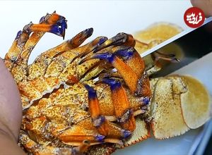 ببینید| غذای خیابانی در ژاپن؛ تهیه دو نوع غذا با خرچنگ دریایی در اوکیناوا