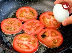 (ویدئو) نحوه طبخ یک غذای تازه چینی با 5 گوجه و 3 تخم مرغ