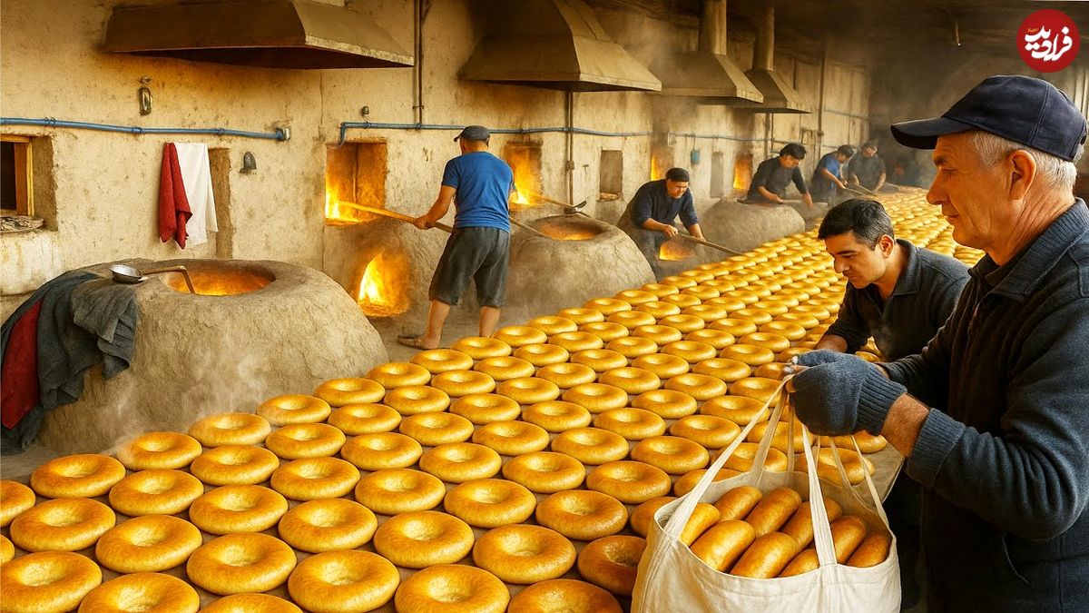 ببینید؛ غذای خیابانی در ازبکستان؛ پخت نان سنتی در تنورهای گِلی در شهر سمرقند