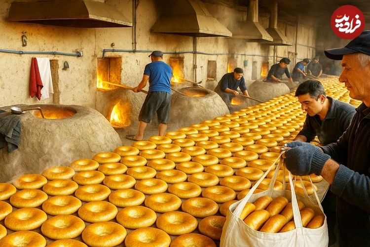ببینید؛ غذای خیابانی در ازبکستان؛ پخت نان سنتی در تنورهای گِلی در شهر سمرقند