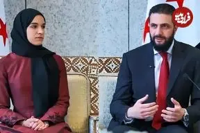 ببینید| رفتار احمد الشرع با همسرش در جمع خبرساز شد