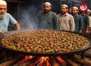 ببینید| غذای خیابانی در پاکستان؛ پخت یک غذای محبوب با جگر در پیشاور