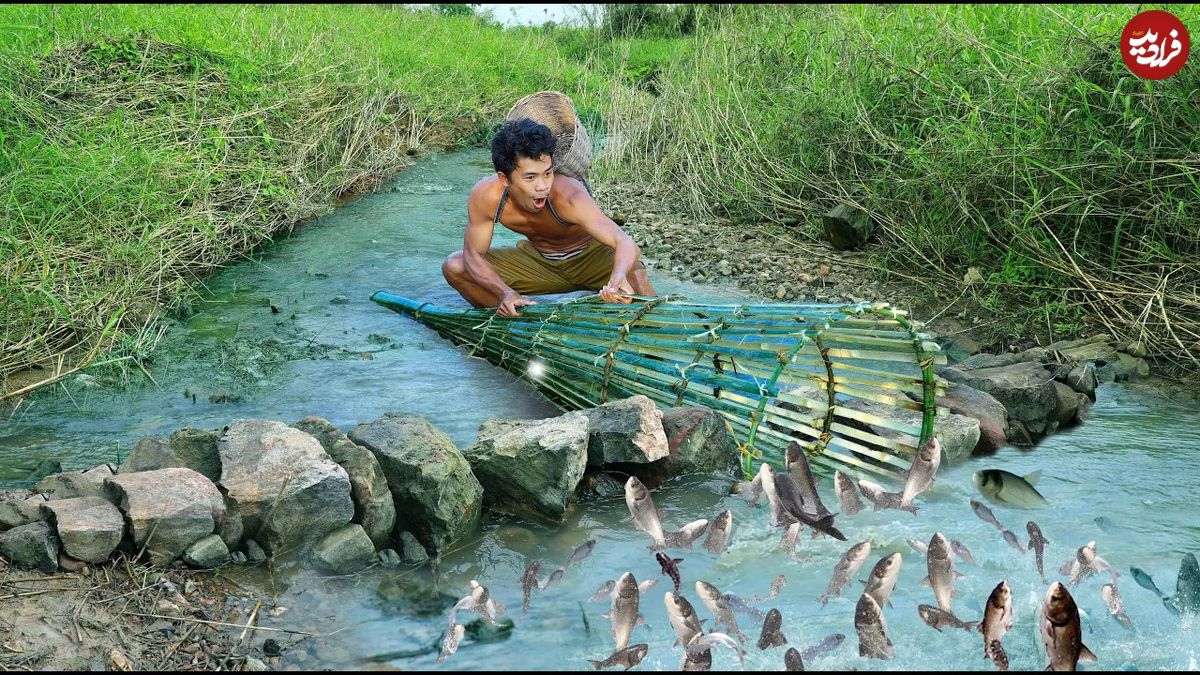 (ویدئو) ساخت تله ماهیگیری شگفت انگیز به شیوه باستانی توسط یک استاد ویتنامی