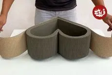 ببینید| آموزش ساخت یک گلدان متفاوت با سیمان و مقوا به روش استاد چینی