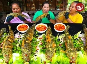 ببینید| غذای روستایی در سنگاپور؛ سرخ کردن ماهی سرماری با سس تند در روستا