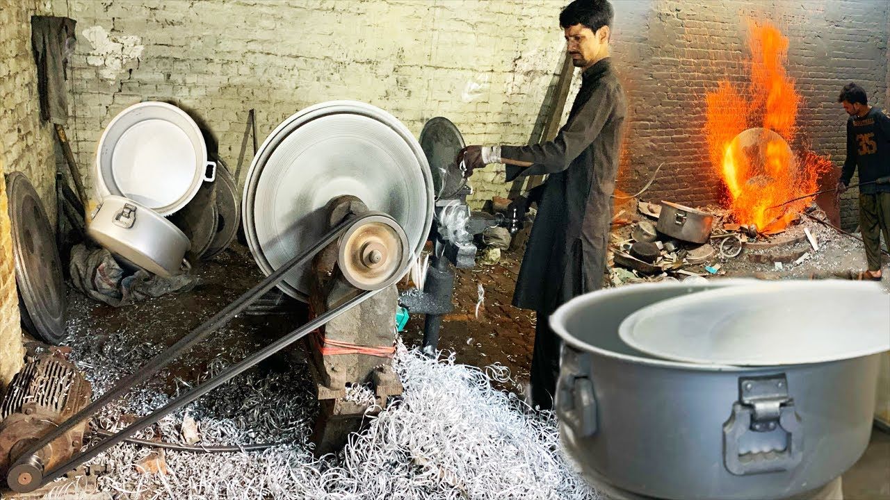 (ویدئو) ببینید پاکستانی ها چگونه گران‌ترین قابلمه های آلومینیومی را تولید می کنند