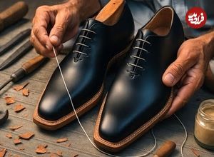 ببینید؛ فرآیند دوخت یک جفت کفش مردانه با روش گودیر توسط کفاش پاکستانی
