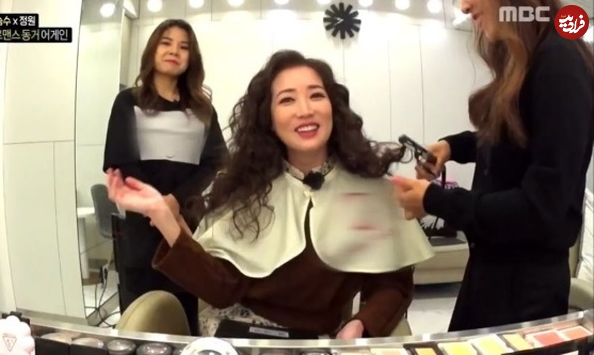 عکس| سفر زمان؛ عکس یادگاری «بانو یئون» (امپراتور بادها) با «تسو» در پشت‌صحنه یک برنامه تلویزیونی