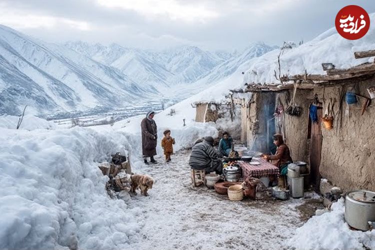 ببینید؛ غذای روستایی در افغانستان؛ پخت یک غذای محلی با مرغ و سیب زمینی در غار