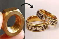 (ویدئو) نحوه ساخت حلقه ازدواج با مهره شش گوش برنجی 