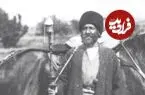 عکس| سفر زمان؛ قلیان کشیدن ایستاده «حبیب‌الله خان» در یکی از سفرهای ناصرالدین شاه