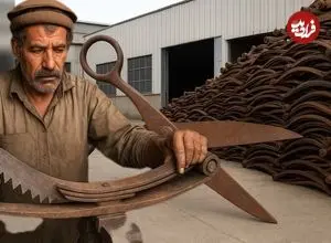 ببینید| مراحل تولید قیچی آهن‌بر از طریق بازیافت فنرهای قدیمی خودرو در پاکستان