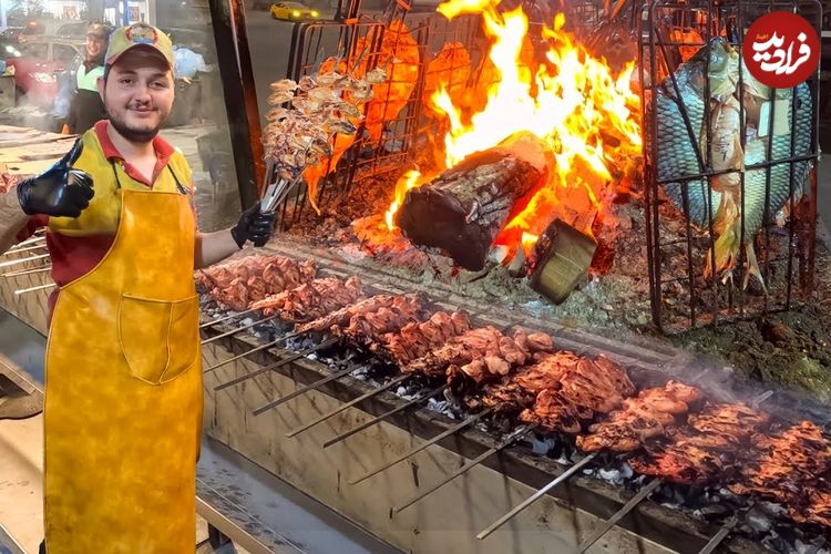 ببینید؛ غذای خیابانی در عراق؛ پخت انواع کباب و ماهی به سبک کرکوکی ها
