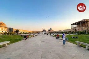 عکس| سفر به عصر قاجار؛ تصویری رنگی شده از «میدان نقش جهان» اصفهان