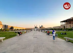 عکس| سفر به عصر قاجار؛ تصویری رنگی شده از «میدان نقش جهان» اصفهان