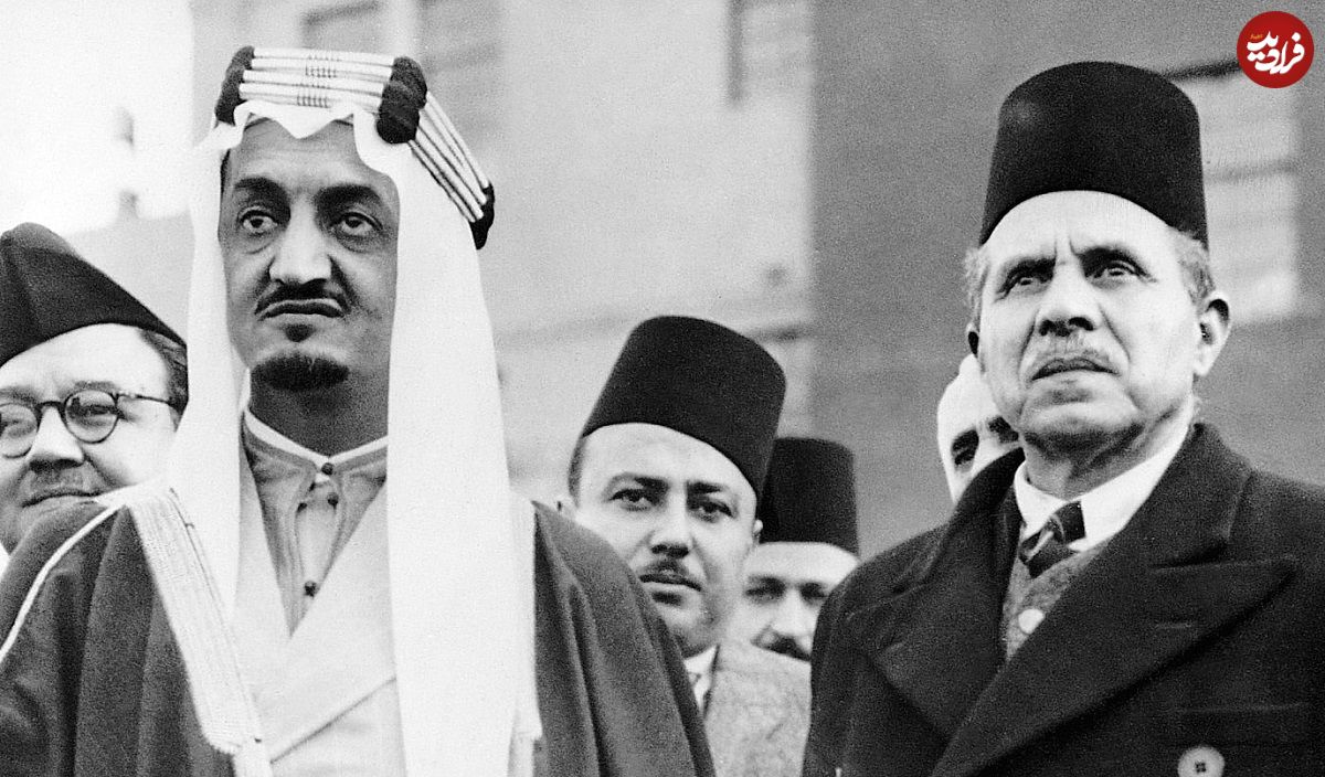عکس؛ سفر در زمان؛ «ملک فیصل، پادشاه عربستان با پسر 9 ساله اش در نیویورک»؛ سال 1325