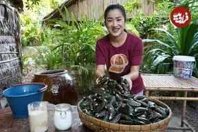 ببینید| غذای روستایی در چین؛ پخت یک غذای سنتی با صدف دریایی و سیرابی گاو