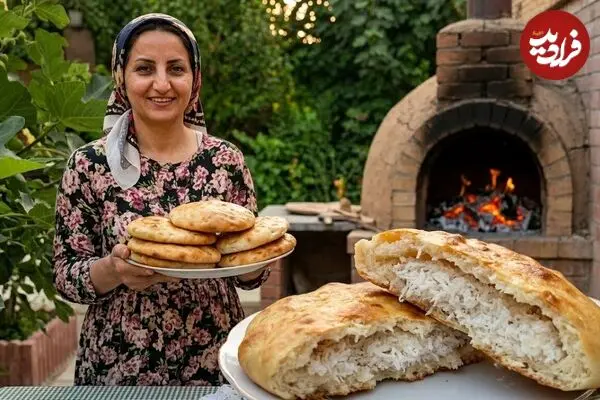 ببینید| غذای روستایی در ایران؛ پخت نان نارگیلی در روستایی زیبا