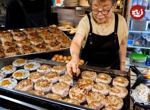 ببینید| غذای خیابانی در کره؛ پخت یک استیک مخصوص به روش یک مادربزرگ 74 ساله در سئول