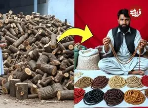 ببینید| فرآیند دیدنی تولید تسبیح چوبی در کارگاهی در پاکستان