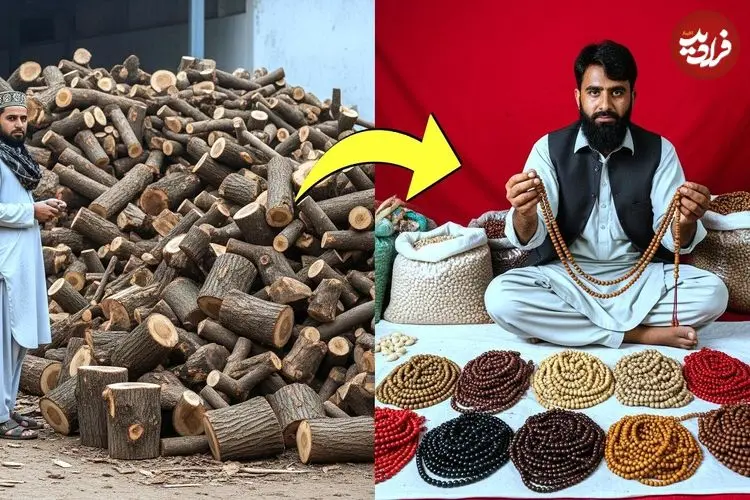 ببینید| فرآیند دیدنی تولید تسبیح چوبی در کارگاهی در پاکستان