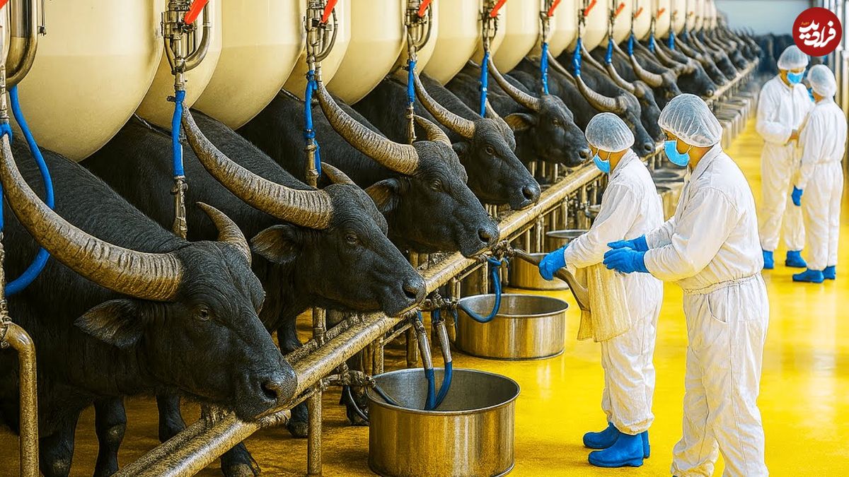 ببینید؛ مراحل دیدنی پرورش هزاران گاومیش برای تولید شیر، گوشت و پنیر در آمریکا