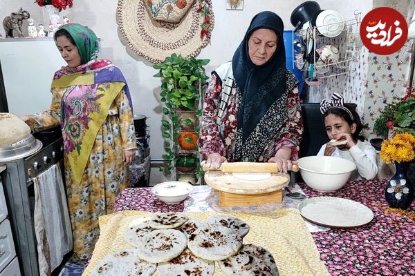 ببینید| غذای روستایی در ایران؛ پخت کباب کوبیده و تهیه نان به روش سنتی