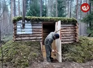 ببینید| مراحل ساخت یک کلبه زیر زمینی چوبی در اعماق جنگل های آلمان