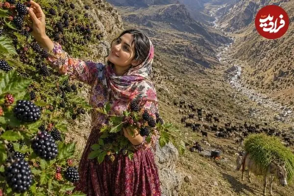 ببینید| غذای روستایی در ایران؛ برداشت شاه توت از جنگل و تهیه کیک و شربت با آن