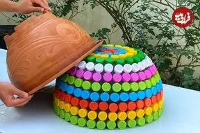 ببینید| چگونه یک گلدان متفاوت با سیمان و در نوشابه بسازیم؟