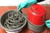 ببنیید| با سیمان و طناب، خیلی راحت این گلدان زیبا را درست کنید