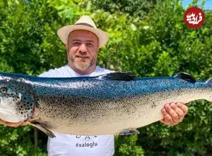 ببینید| غذای روستایی در آذربایجان؛ پخت ماهی سالمون زیر لایه ای از نمک