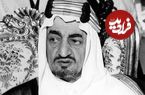 عکس| سفر در زمان؛ «ملک فیصل، پادشاه عربستان» در حال دست دادن با پسر فرمانده نیروی هوایی انگلیس؛ سال 1330