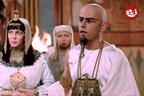 عکس| سفر در زمان؛ «آخناتون» سریال یوسف پیامبر در یک عسل فروشی در اردبیل؛ سال 98