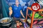 ببینید؛ غذای خیابانی در کامبوج؛ تهیه یک غذای سنتی با گوشت گاو در پنوم پن