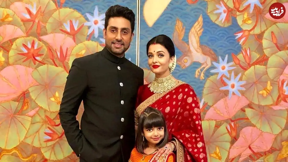 عکس| سفر در زمان؛ «آیشواریا رای» در کنار همسر و پدر شوهرش در یک معبد؛ سال 1386