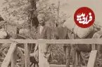 عکس| سفر زمان؛ تصویر استثنایی از عبور کاروان از روی یک پل چوبی در گیلان؛ 140 سال قبل