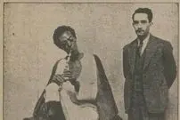 عکس؛ سفر در زمان؛ مشهورترین مجسمه‌ساز ایرانی در کنار مقبل نی‌زن! 