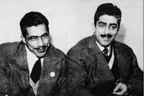 عکس| سفر زمان؛ «فردین و تختی» در کاخ مرمر قبل از اعزام به سوئد؛ سال 1338