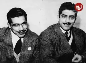 عکس| سفر زمان؛ «فردین و تختی» در کاخ مرمر قبل از اعزام به سوئد؛ سال 1338