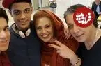 عکس| سفر زمان؛ «نسرین مقانلو» در کنار «افسانه بایگان و سعید راد» در تالار عروسی