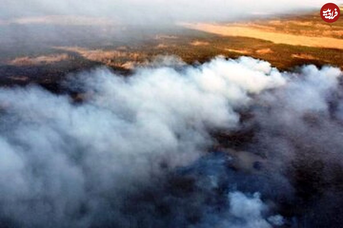 تالاب هویزه در آتش سوخت؛ تصویر ماهواره‌ای