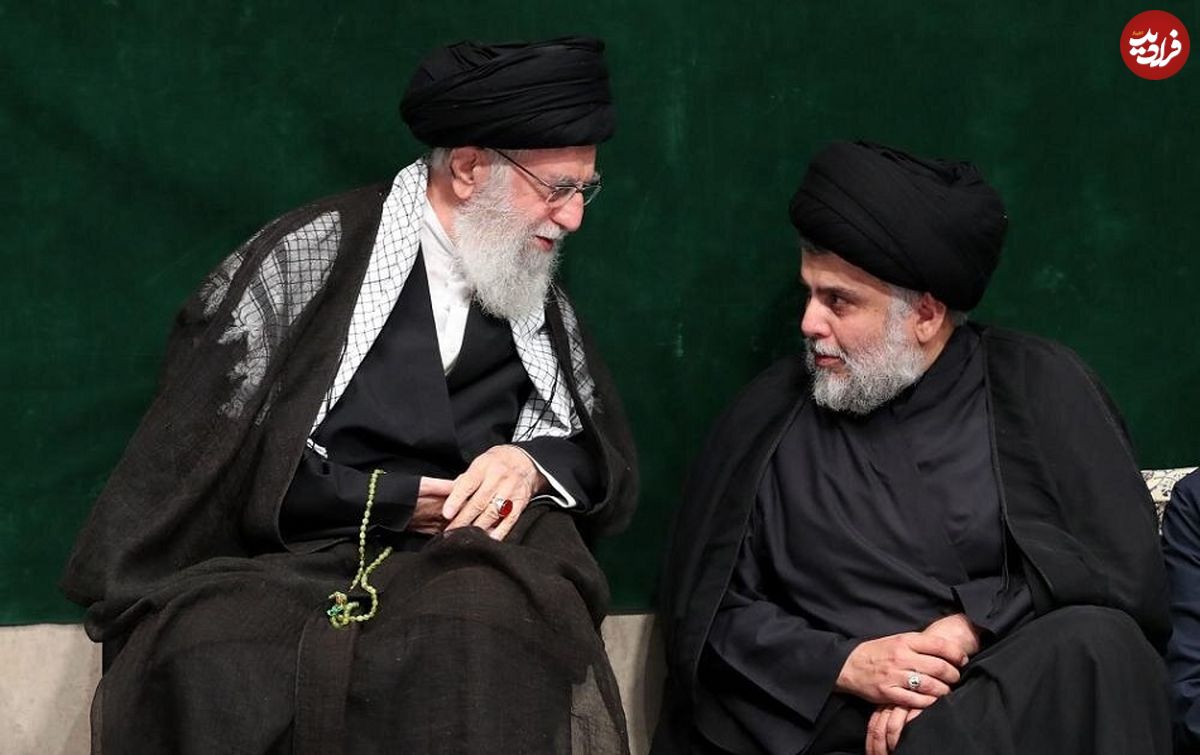 عکس؛ سفر به تاریخ؛ «مقتدی صدر، سردار سلیمانی و سردار سلامی» در مراسم شام غریبان بیت رهبری؛ سال 98