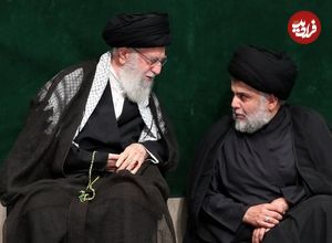 عکس؛ سفر به تاریخ؛ «مقتدی صدر، سردار سلیمانی و سردار سلامی» در مراسم شام غریبان بیت رهبری؛ سال 98